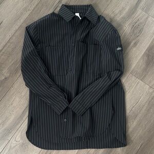 Alo Yoga Pinstripe Daylight Button Down Long Sleeve - never been worn!